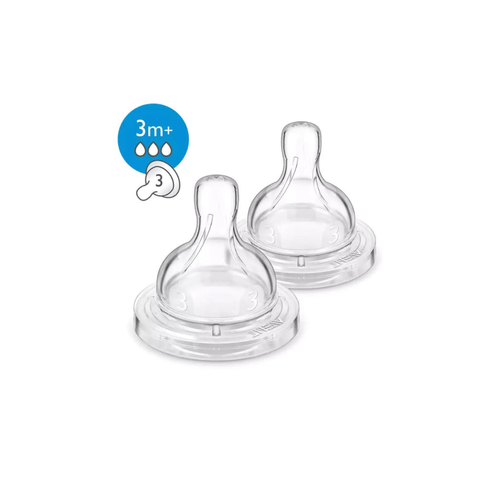 Avent Anti-colic Silicone Teat 3m+