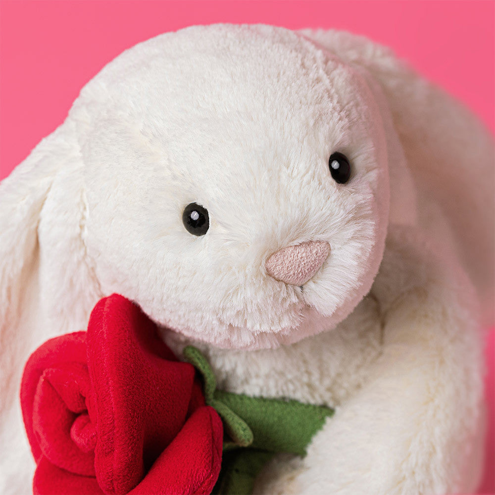 Jellycat Cream Bunny with Rose | motherswork Singapore – Motherswork