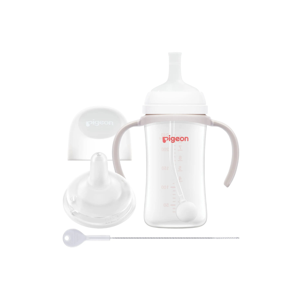 Pigeon SofTouch™ BPP Step Up Straw Bottle Set 240ml Logo