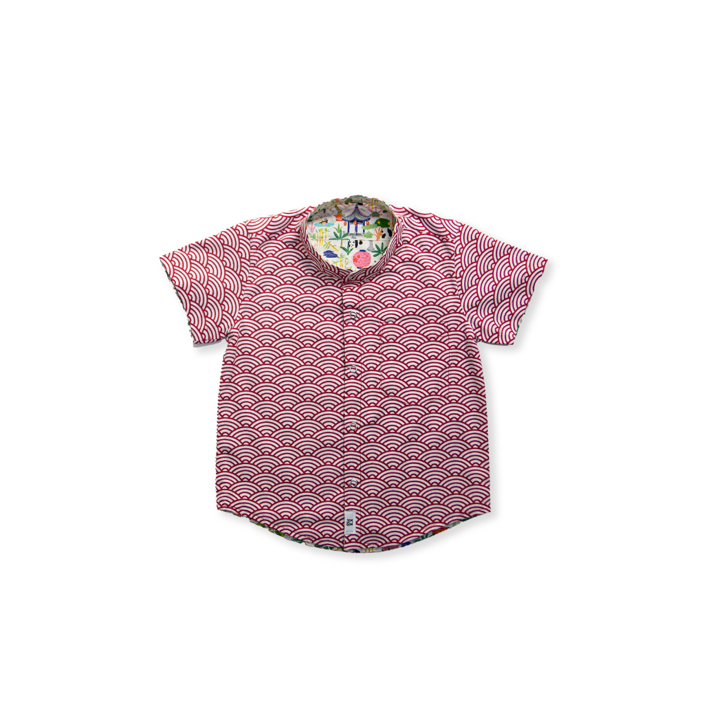 Motherswork x Maison Q CNY 2025 Red Scallop Panda Reversible Shirt