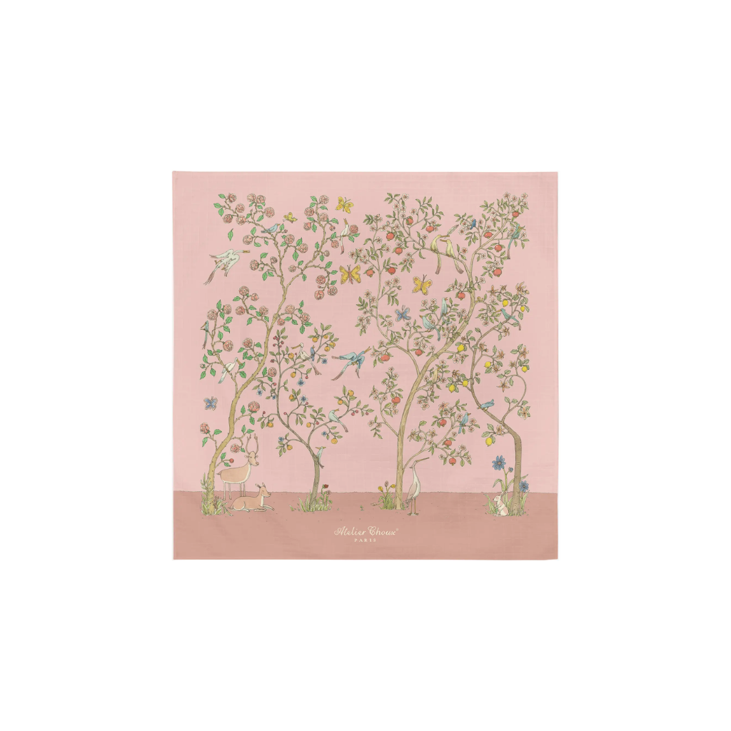 Atelier Choux Carré In Bloom Pink Swaddle