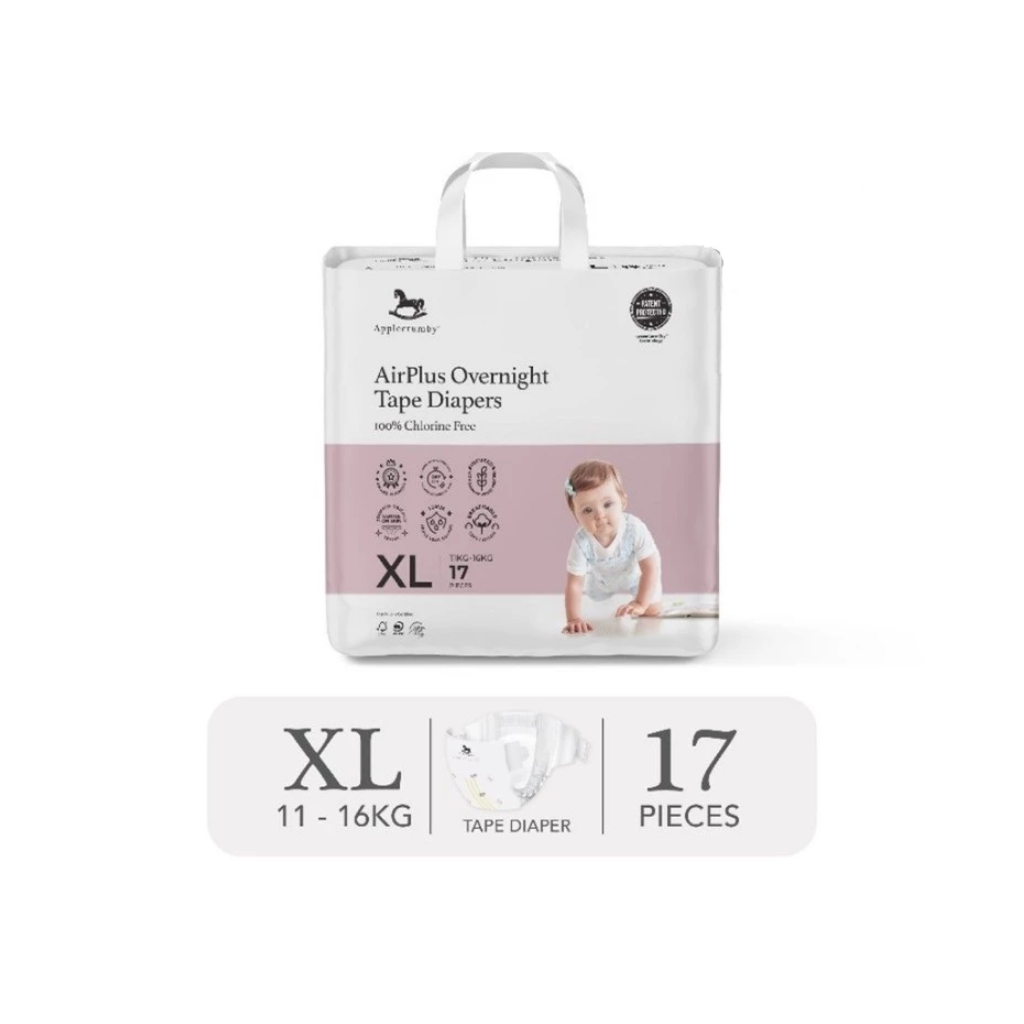 Applecrumby® AirPlus Overnight Tape Diapers (Mini)