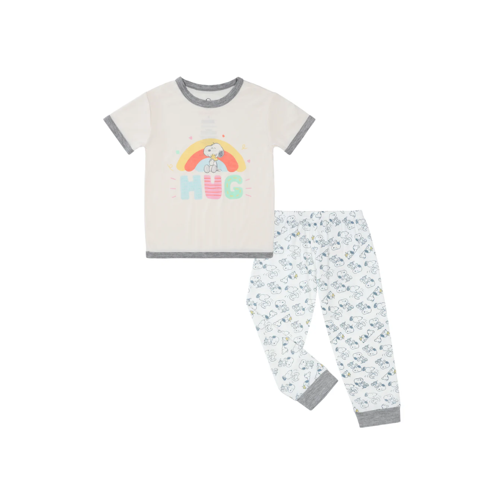 Baa Baa Sheepz x Snoopy Short Sleeve Shirt & Pants Baby Set (Yellow)