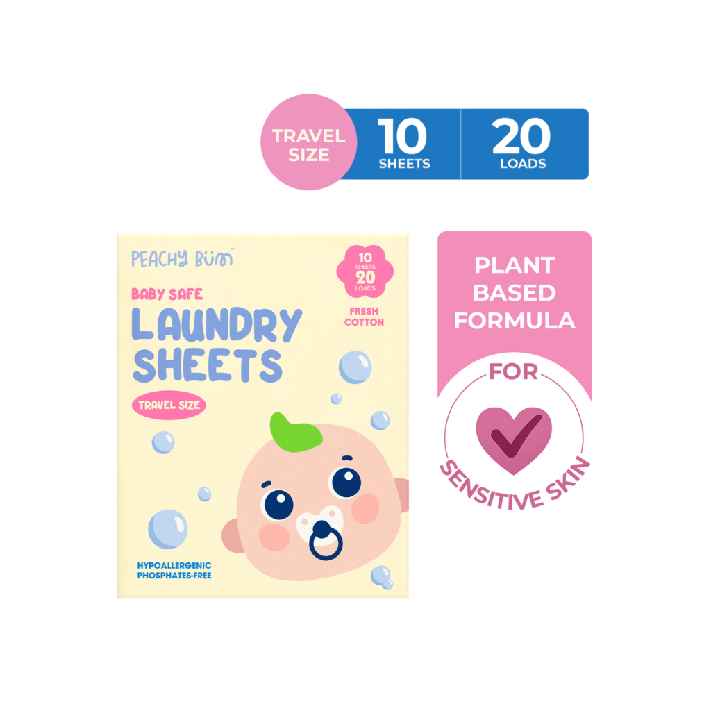 Peachy Bum Baby Safe Laundry Sheets (Fresh Cotton Scent)