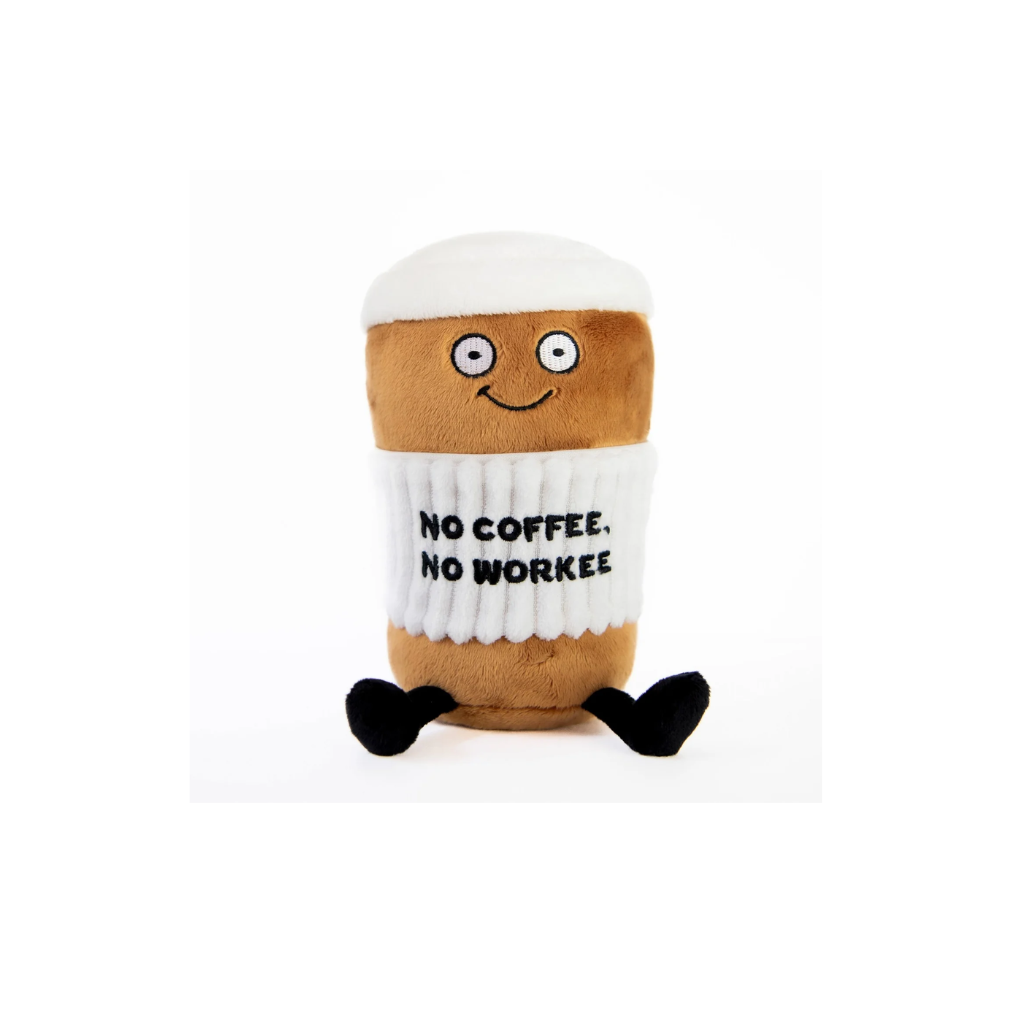 Punchkins "No Coffee, No Workee" Coffee Plushie