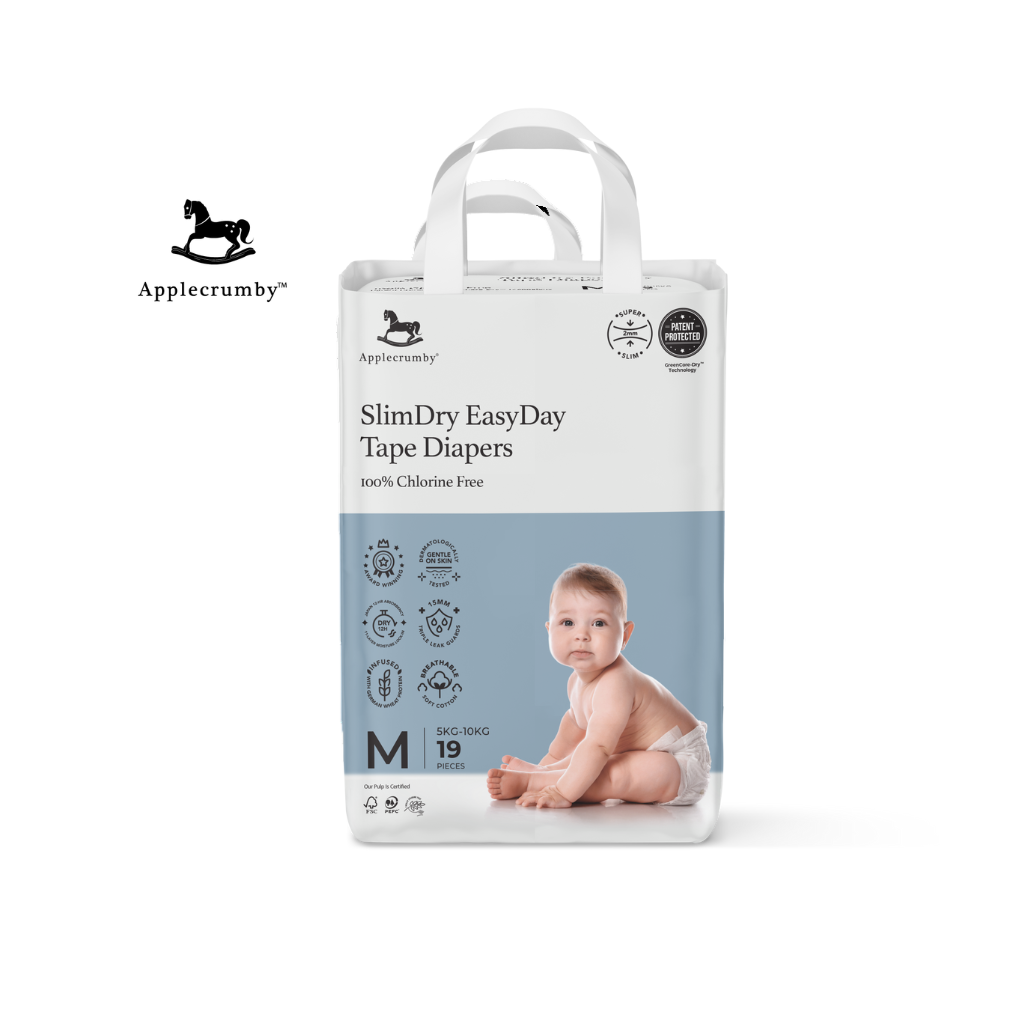 Applecrumby® Slimdry Easyday Tape Diapers (Mini, 1 Carton)