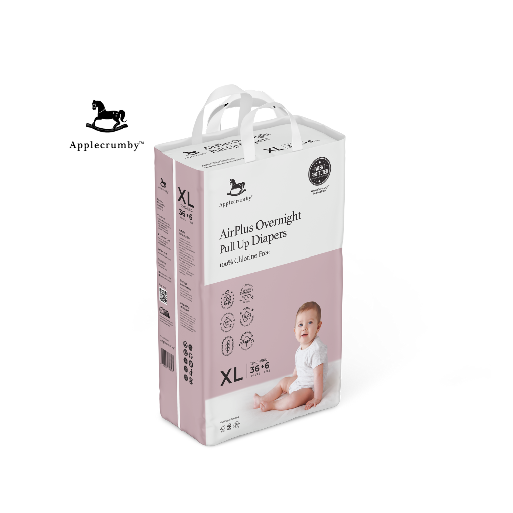 Applecrumby® Airplus Overnight Pull Ups Night Diapers (Mega, 2 Pack 1 Carton)