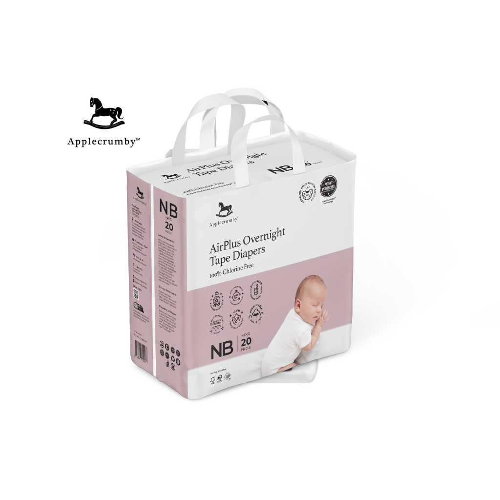 Applecrumby® Airplus Overnight Tape Night Diapers (Mini, 1 Carton)