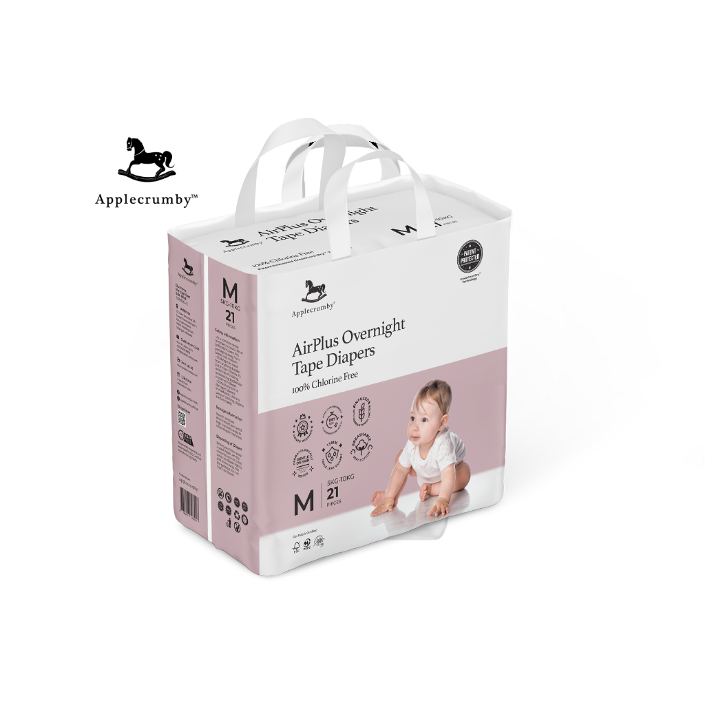 Applecrumby® Airplus Overnight Tape Night Diapers (Mini, 1 Carton)