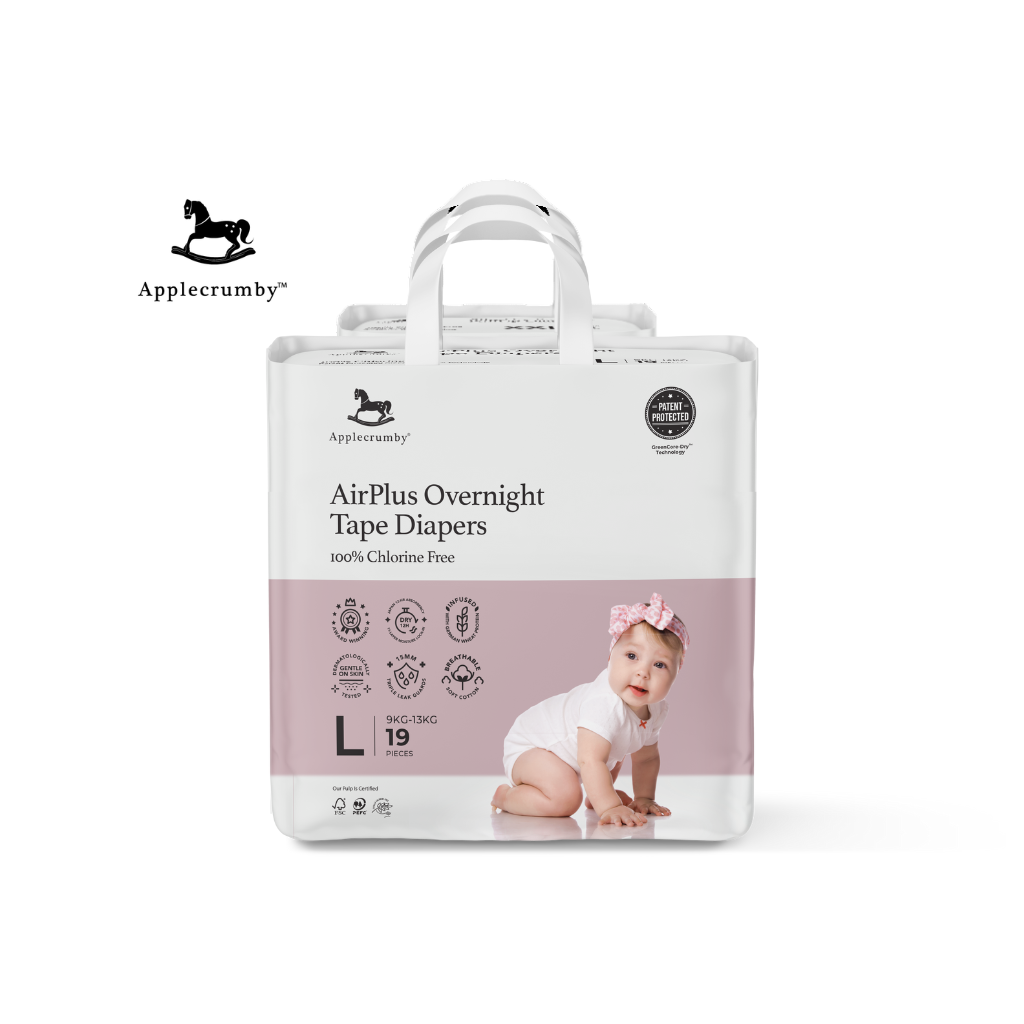 Applecrumby® Airplus Overnight Tape Night Diapers (Mini, 1 Carton)