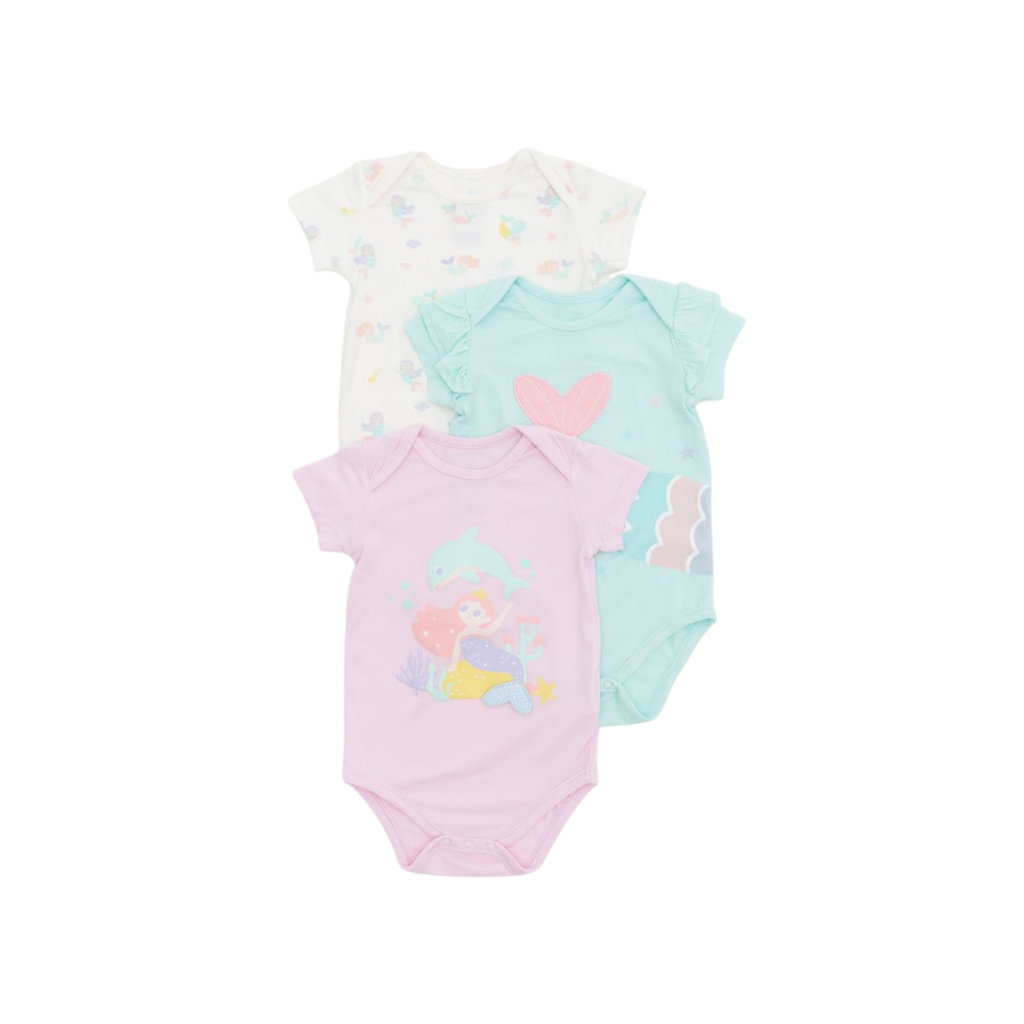 Not Too Big Short Sleeve Bamboo Bodysuit (3 Pack)