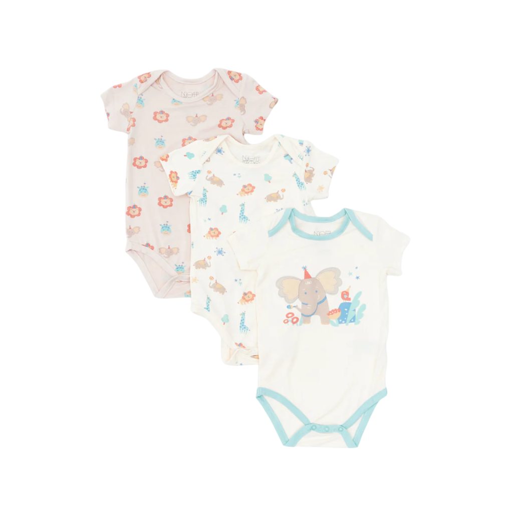 Not Too Big Short Sleeve Bamboo Bodysuit (3 Pack)