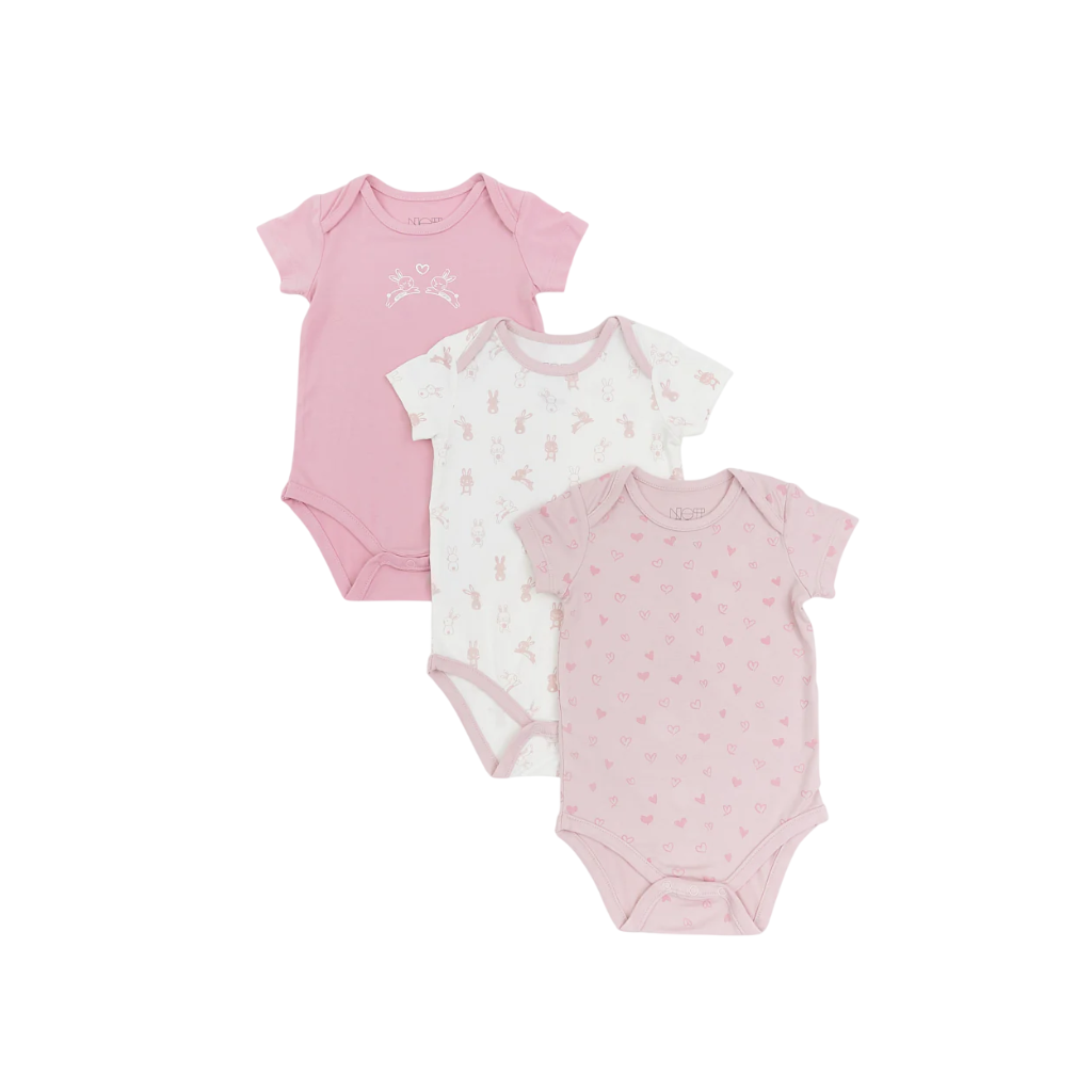 Not Too Big Short Sleeve Bamboo Bodysuit (3 Pack)