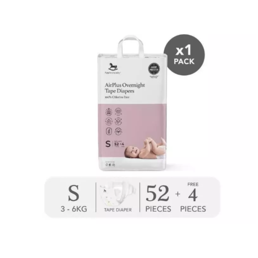 Applecrumby® Airplus Overnight Tape Night Diapers (Mega)
