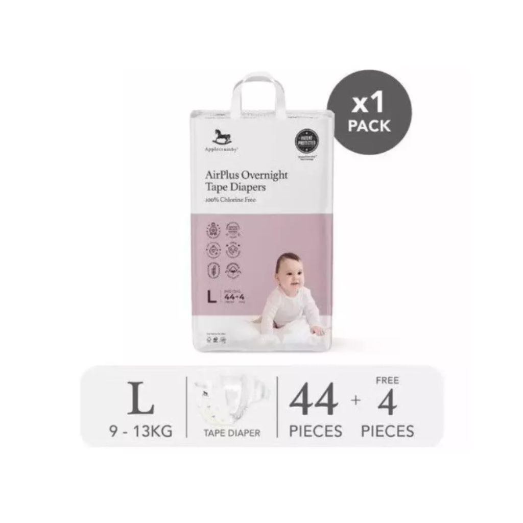 Applecrumby® Airplus Overnight Tape Night Diapers (Mega)