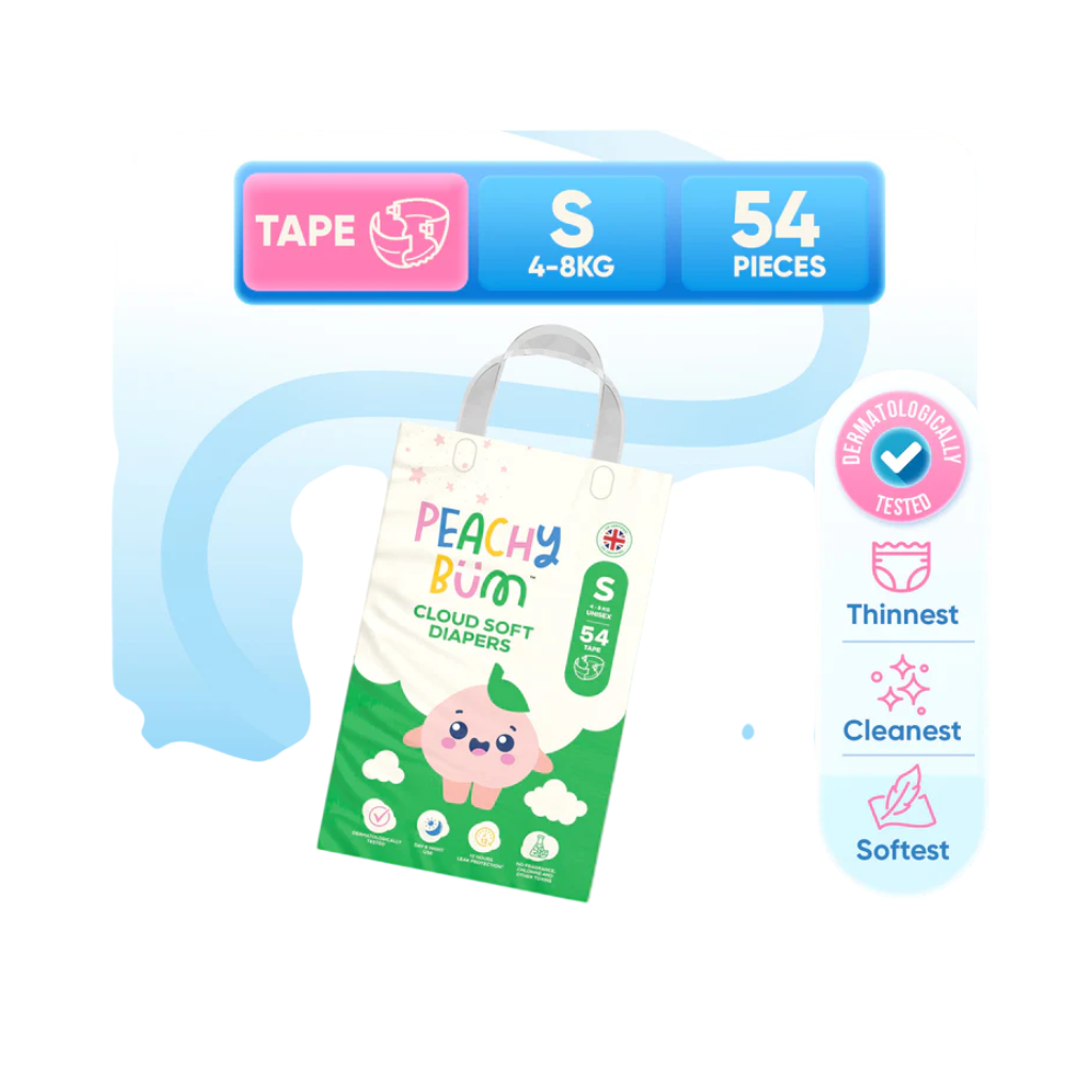 Peachy Bum Cloud Soft Tape Diapers (1 Pack)