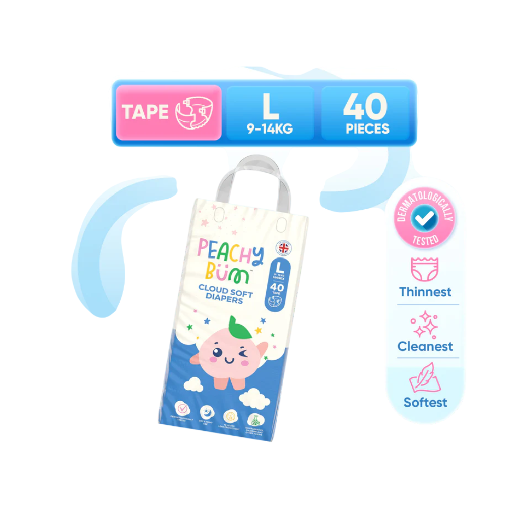 Peachy Bum Cloud Soft Tape Diapers (1 Pack)