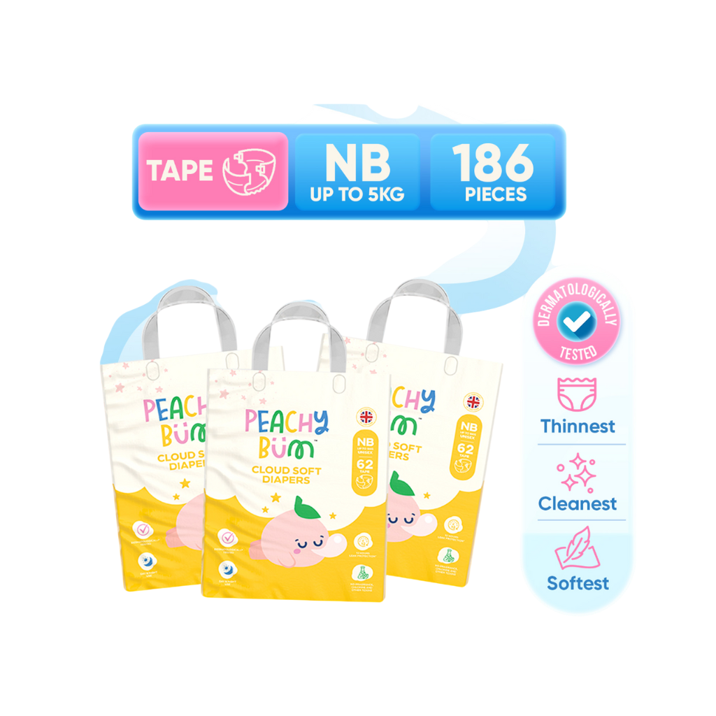 Peachy Bum Cloud Soft Tape Diapers (Carton)