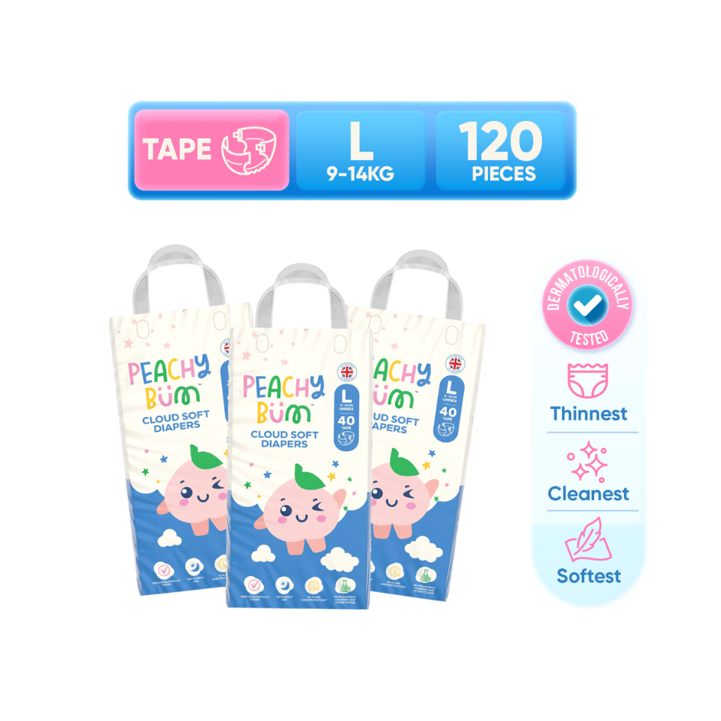 Peachy Bum Cloud Soft Tape Diapers (Carton)