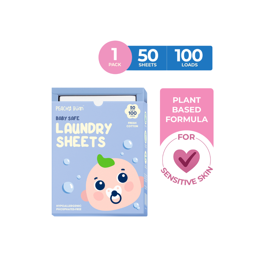 Peachy Bum Baby Safe Laundry Sheets (Fresh Cotton Scent)
