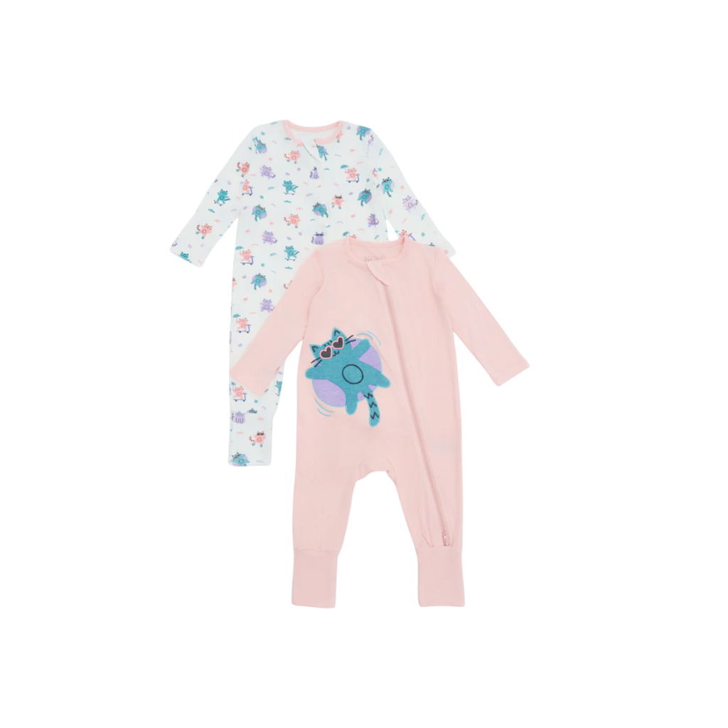 Not Too Big Kitten Sleepsuit (2 Pack)