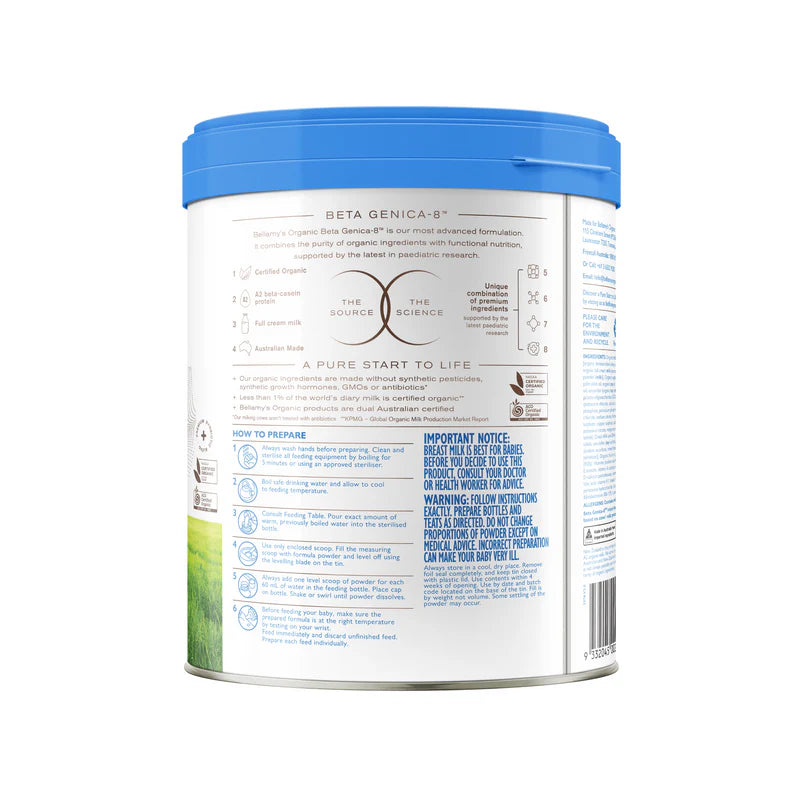 Bellamy's Organic Beta Genica-8™ Step 1 Infant Formula
