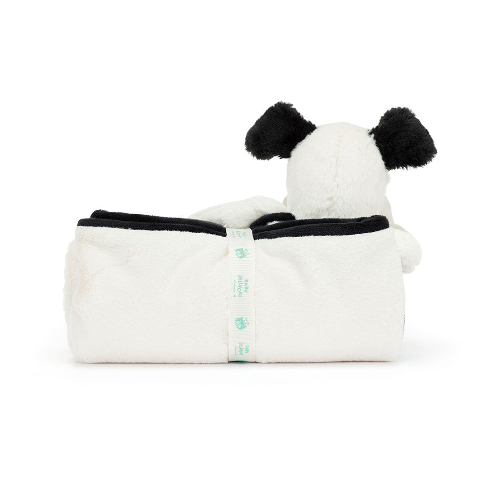 Jellycat Bashful Black & Cream Puppy Blankie | motherswork