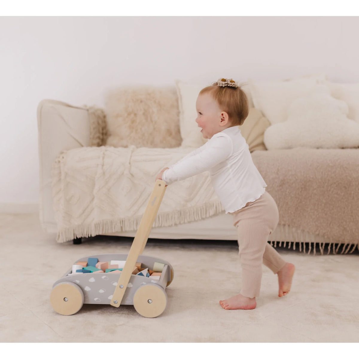 Bubble Wooden Baby Push Cart