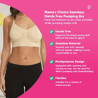 Mama's Choice Seamless Hands Free Pumping Bra (Black)