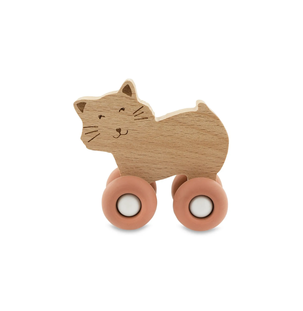 Trixie Wooden Animal Cars With Silicone Wheels