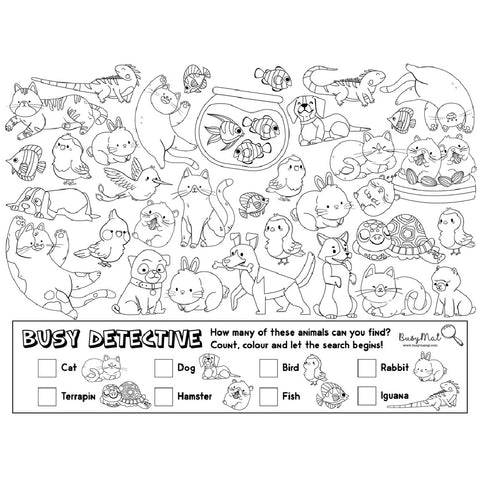 Busymat Large Placemat - Busy Detective: Pets