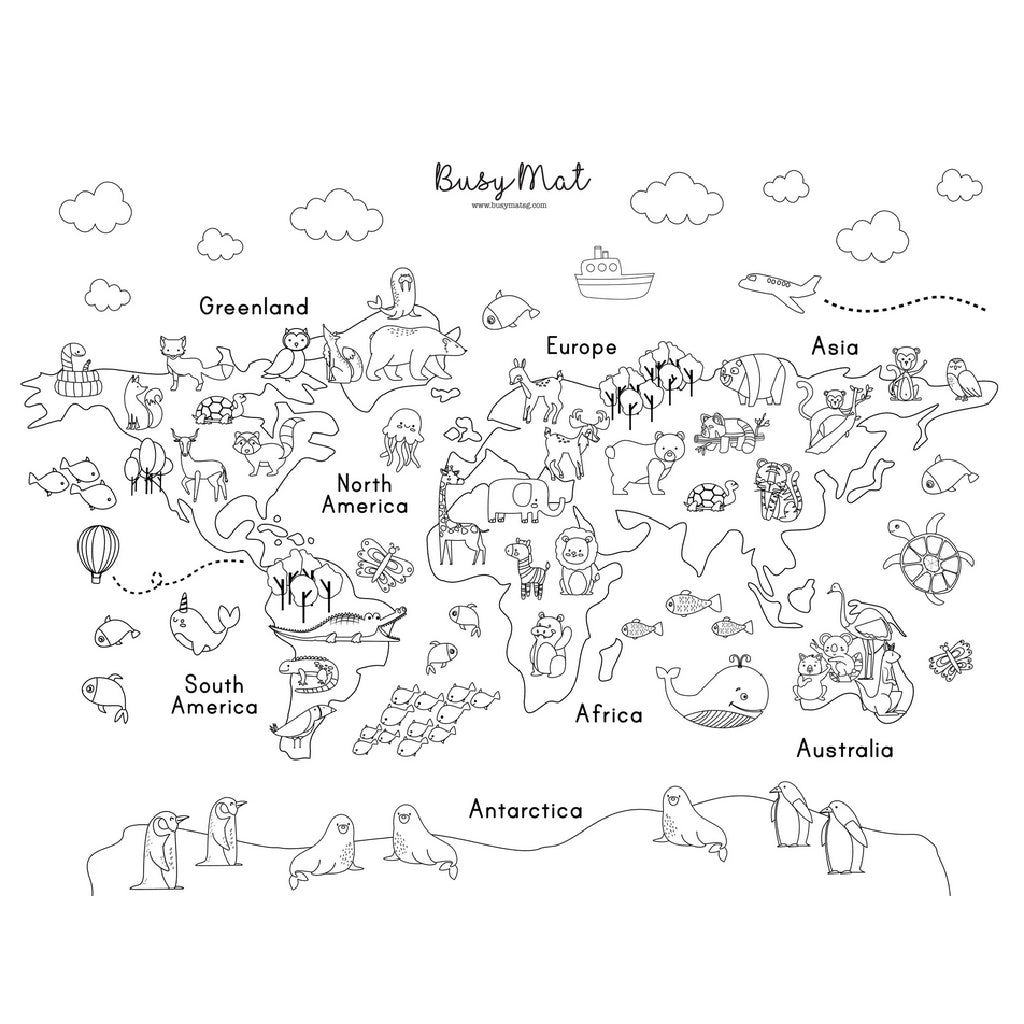 Busymat Large Placemat - World of Animals