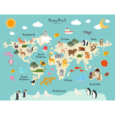 Busymat Large Placemat - World of Animals