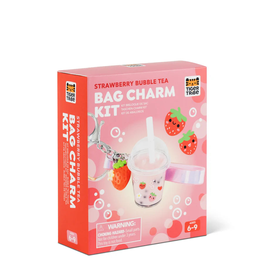 Tiger Tribe Bag Charm Kit (Strawberry Bubble Tea)