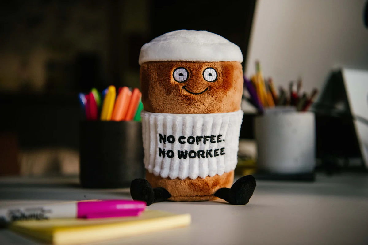 Punchkins "No Coffee, No Workee" Coffee Plushie