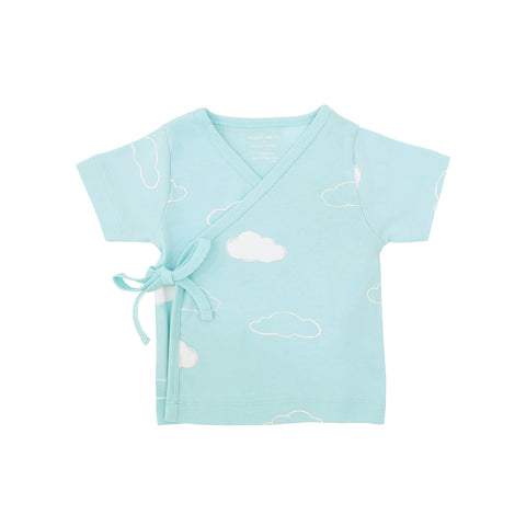 Motherswork x Le Petit Society Baby Organic Short Sleeve Kimono Top in Cloud Print
