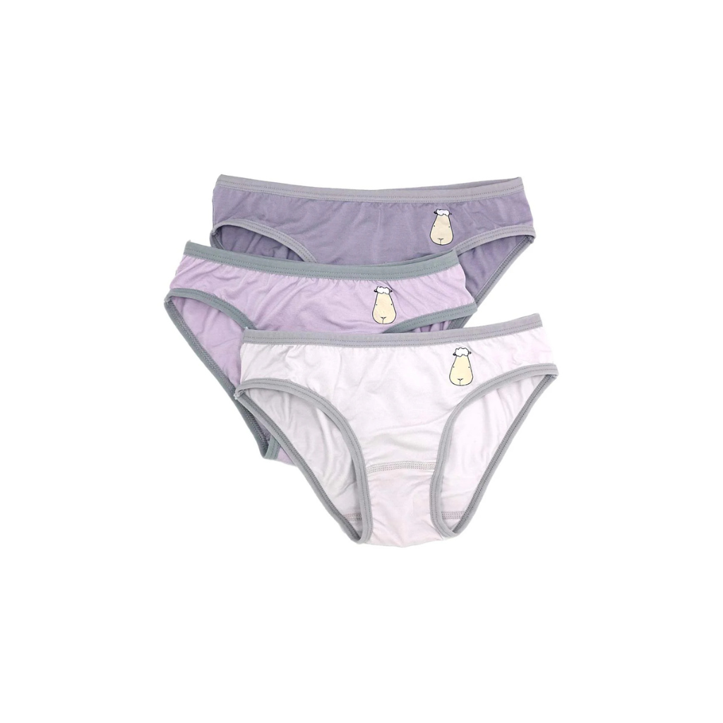 Baa Baa Sheepz Girls Lilac Briefs (Set of 3)