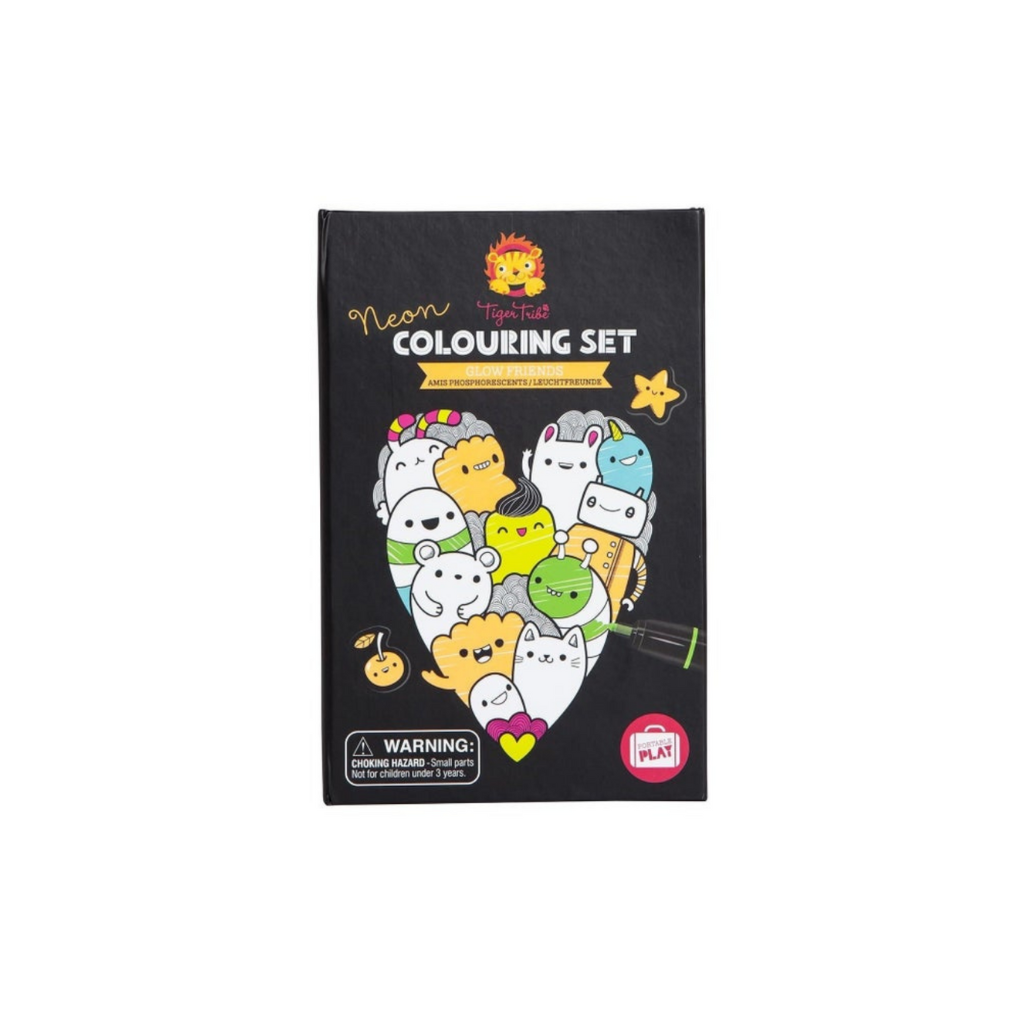 Tiger Tribe Neon Colouring Set Glow Friends