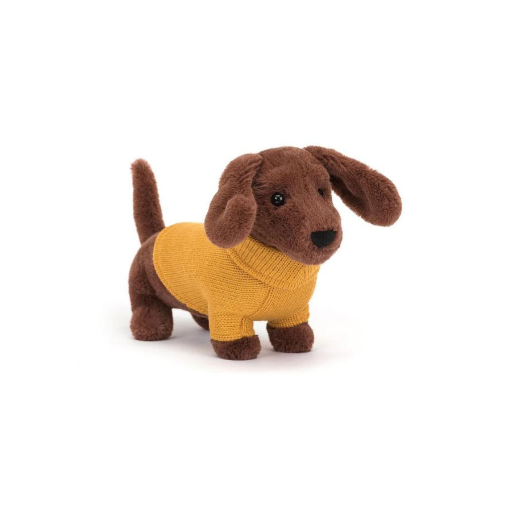 Jellycat Sweater Sausage Dog Yellow