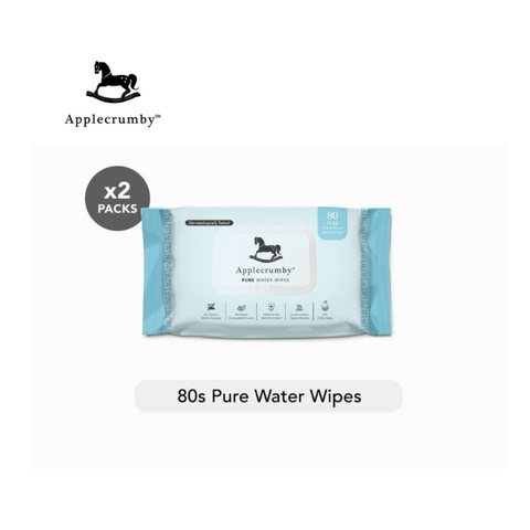 Applecrumby® Pure Water Wipes 80s (2 Packs Bundle)