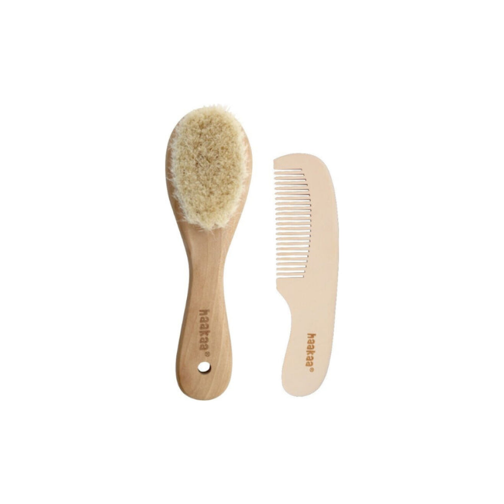 Haakaa Goat Wool Baby Brush & Comb Set