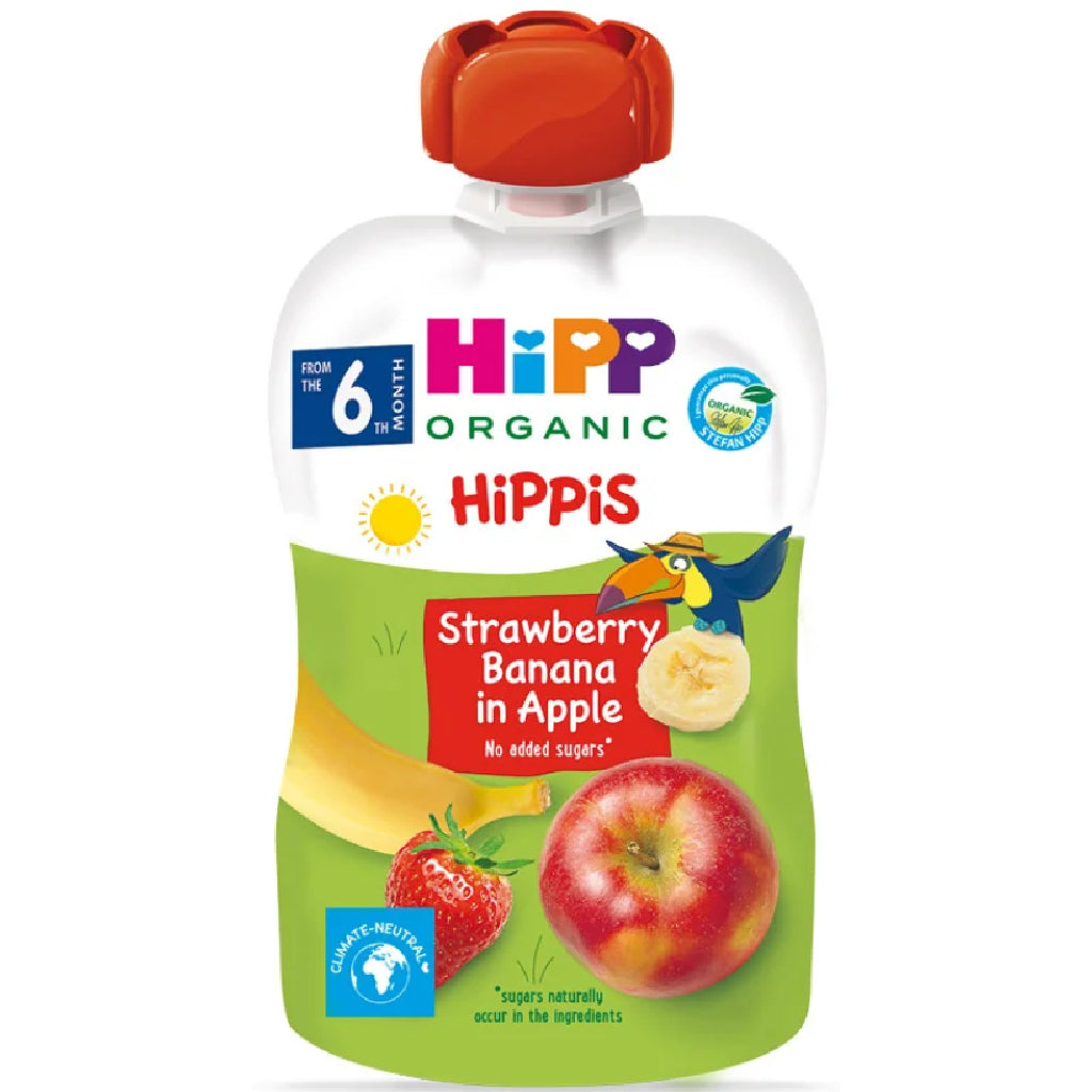 HiPP Organic Puree Strawberry Banana in Apple 100g