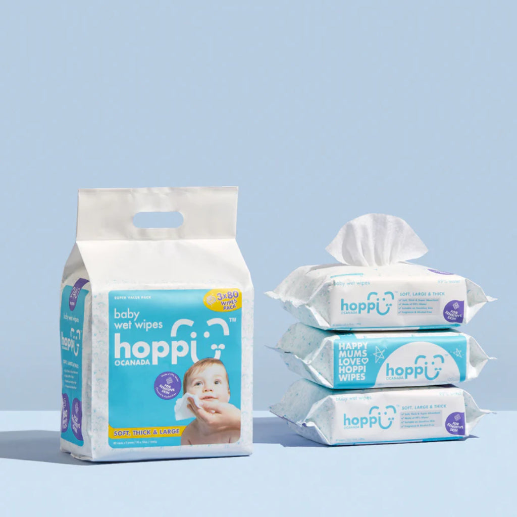 Hoppi Baby Wet Wipes [Bundle of 3] (3x80 wipes)