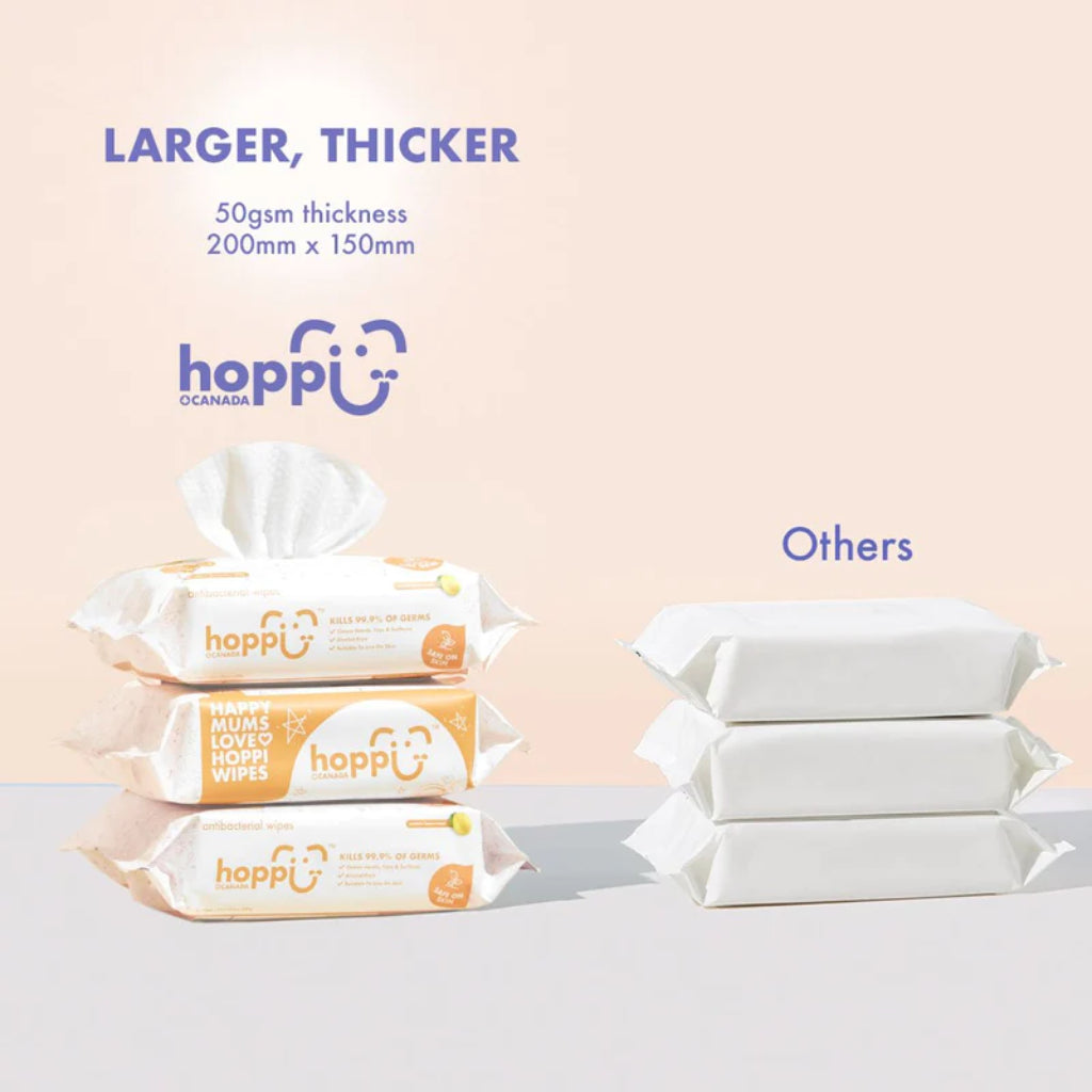 Hoppi Baby Antibacterial Wipes [Bundle of 5] (5x20 Wipes)