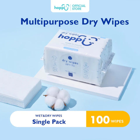 Hoppi Dry Wipes (100 Wipes) Single Pack