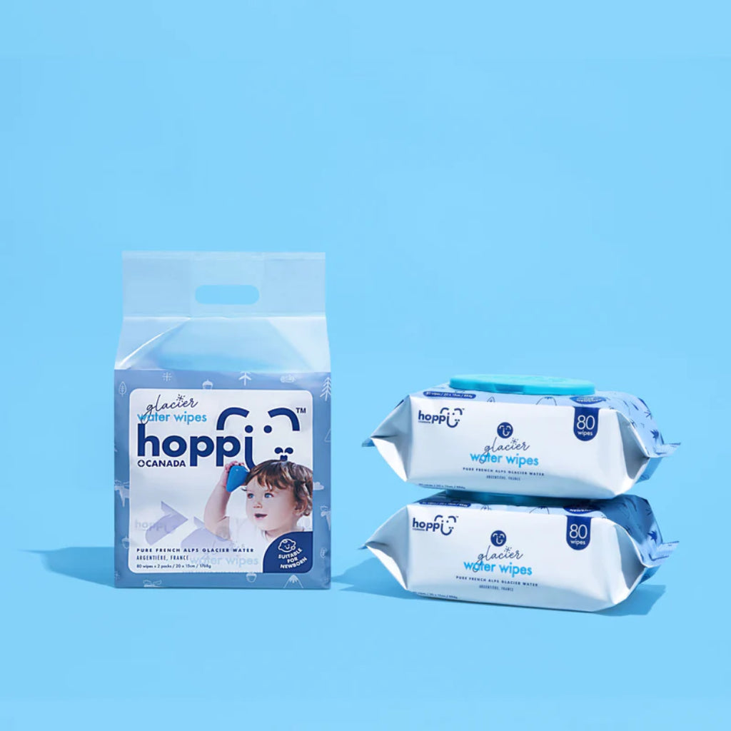 Hoppi Glacier Water Wipes [Bundle of 2] (2x80 Wipes)