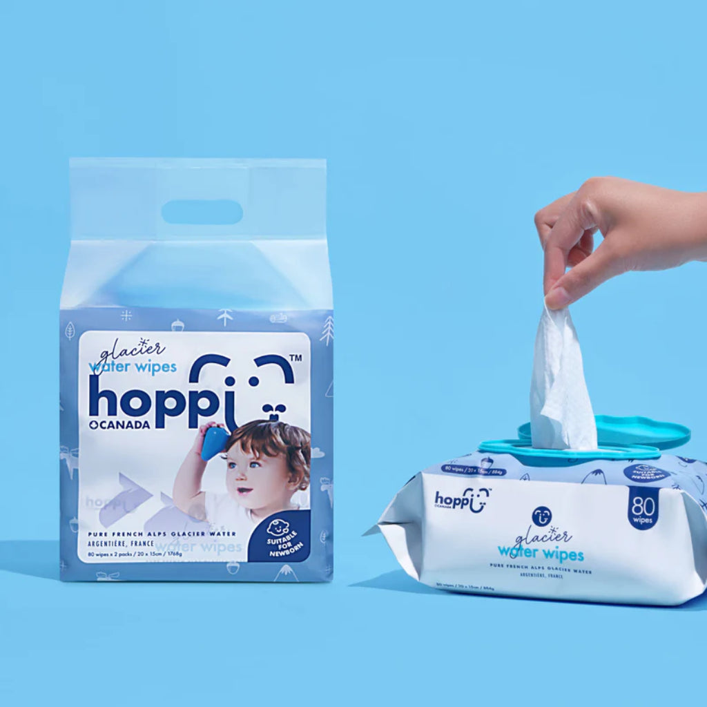 Hoppi Glacier Water Wipes [Bundle of 2] (2x80 Wipes)