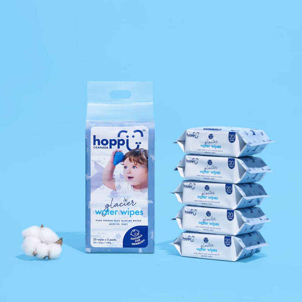 Hoppi Glacier Water Wipes [Bundle of 5] (5x20 Wipes)