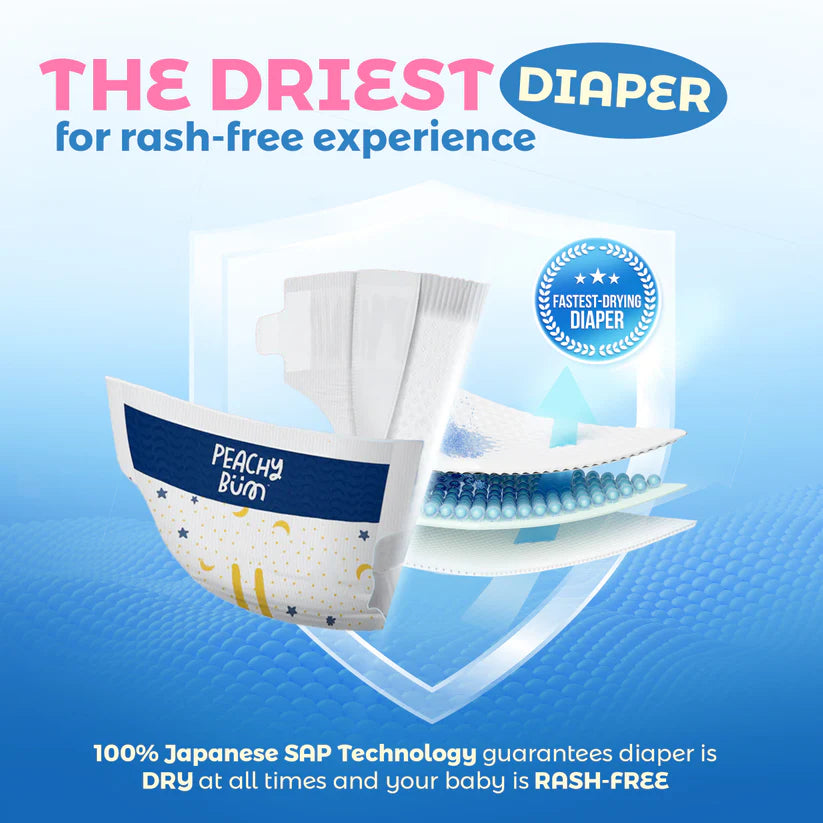 Peachy Bum Cloud Soft Tape Diapers (Carton)