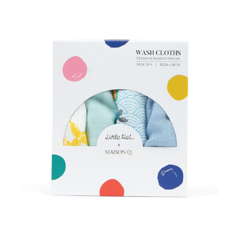 Little Rei x Maison Q Animal Balloon Wash Cloth - 4pc